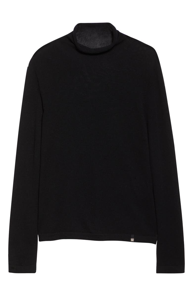 Herno Virgin Merino Wool Funnel Neck Sweater, Alternate, color, Nero