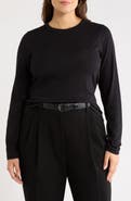 Nordstrom Rib Stretch Pima Cotton T-Shirt