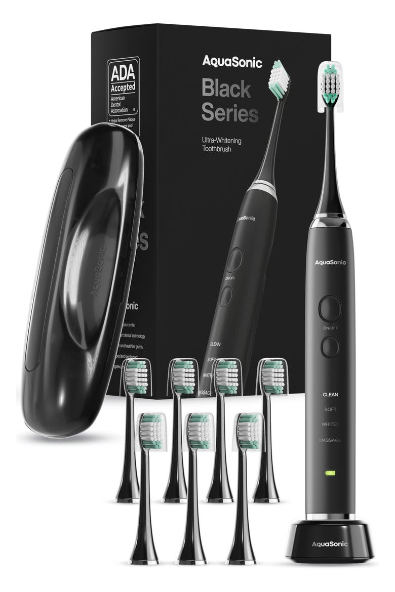 Black Series Ultra Sonic Whitening Electric ToothBrush Set, Main, color, BLACK