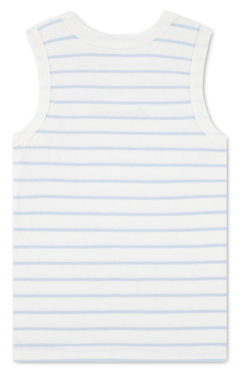 abercrombie kids Kids' Rib Graphic Cotton Blend Tank, Alternate, color, Bright White
