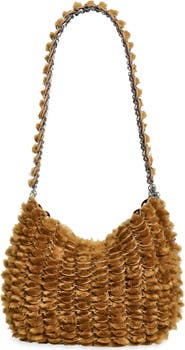 Rabanne Genuine Shearling Shoulder Bag