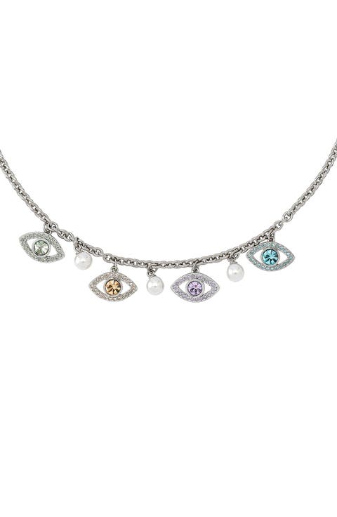 Pavé Evil Eye Charm Necklace