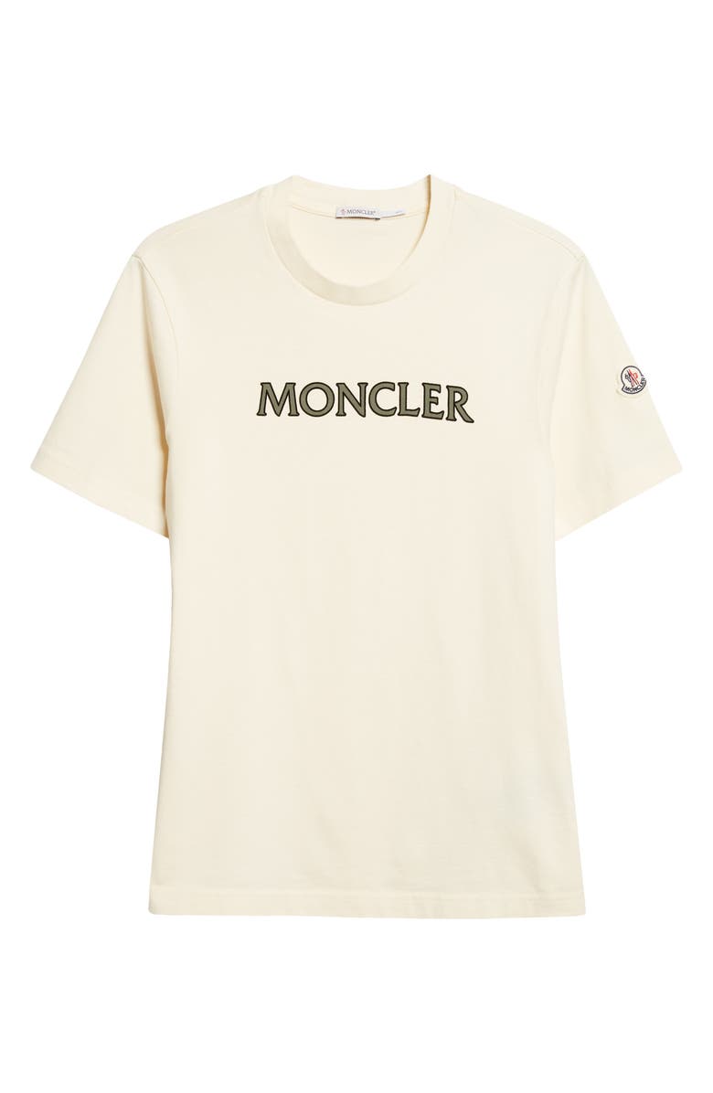 Moncler Logo Patch Graphic T-Shirt, Main, color, Ivory