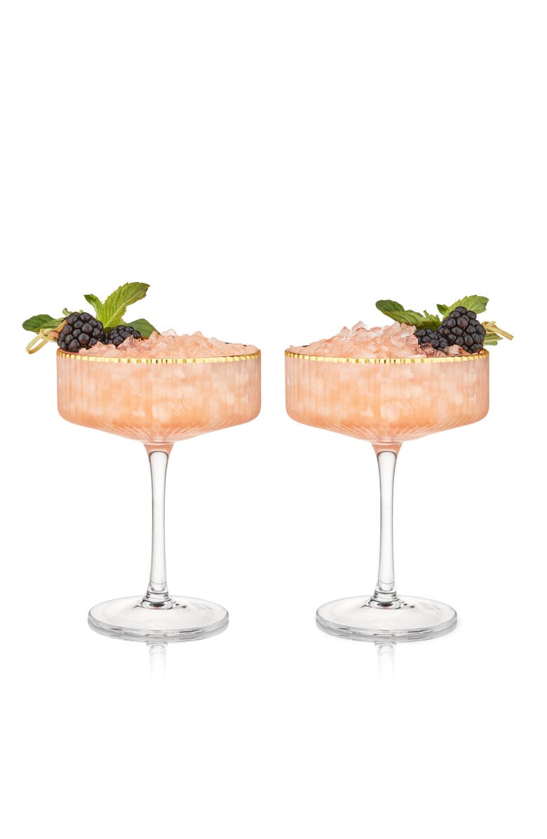 Viski Meridian Crystal Coupe Glasses Set of 2, Alternate, color, Clear