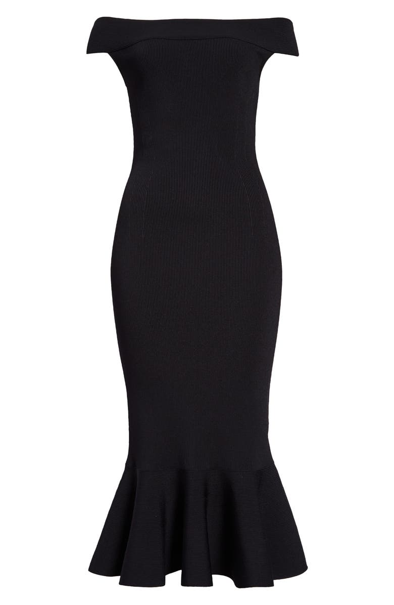 McQueen Ribbed Off the Shoulder Ruffle Hem Sweater Dress Nordstrom — free download
