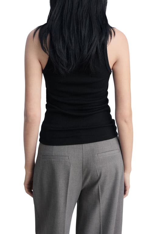 Mango Cotton Midi-dress With Knot Detail Black In Black