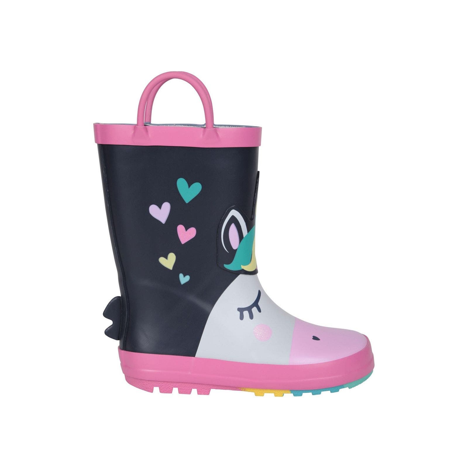 Childrens/Kids Unicorn Rain Boots, Alternate, color, Dark Blue