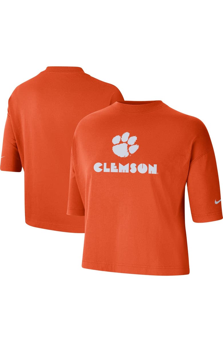 Nike Women's Nike Orange Clemson Tigers Crop Performance T-Shirt, Main, color, Orange