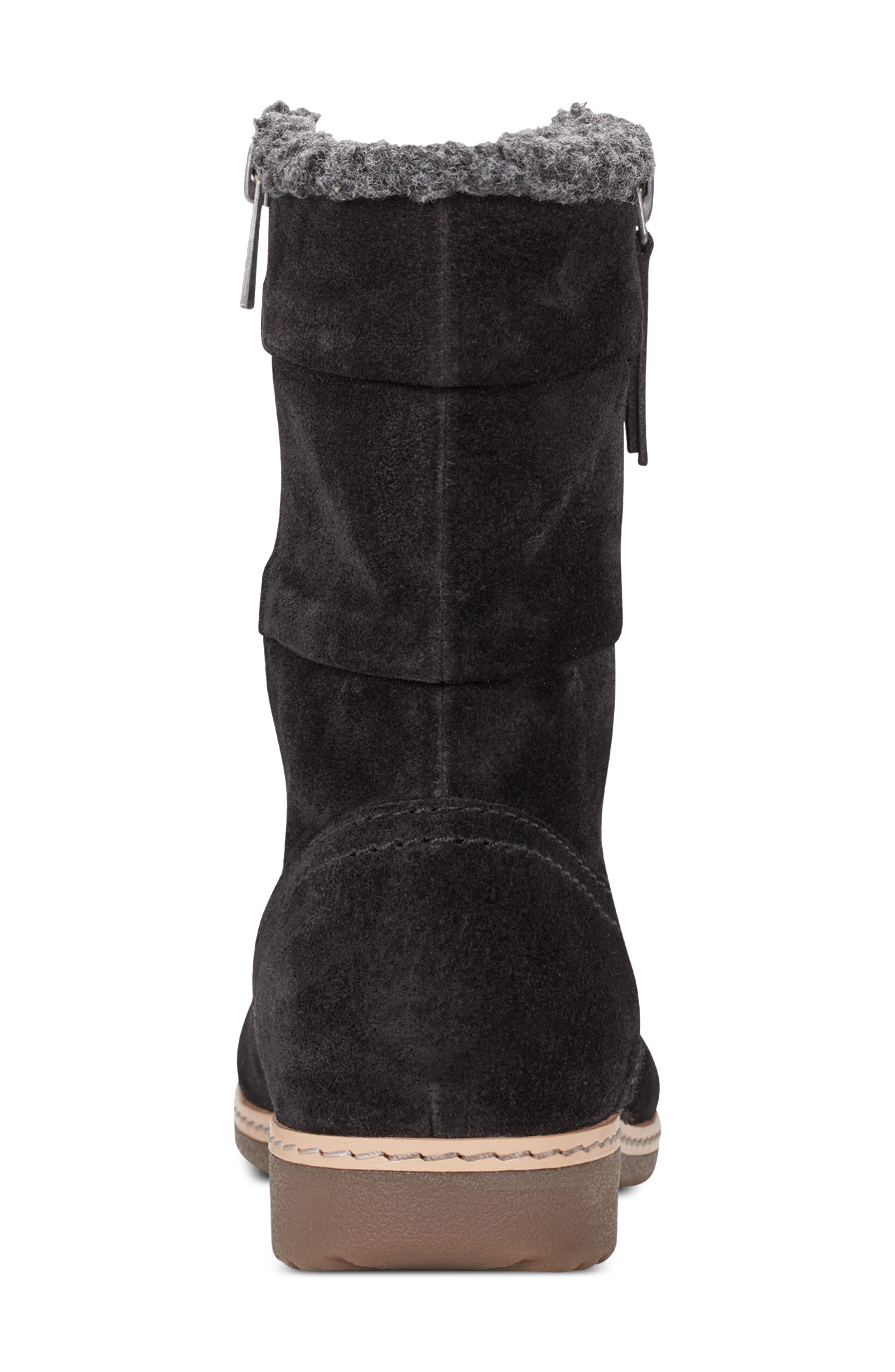 Earth<sup
®</sup
 Hyland Faux Fur Trim Zip Boot, Alternate, color, Black