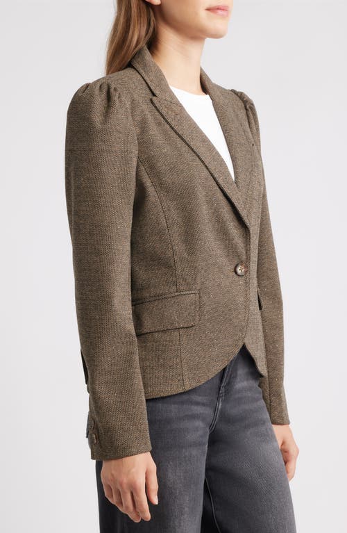 Wit & Wisdom Sing Puff Shoulder Blazer In Brown