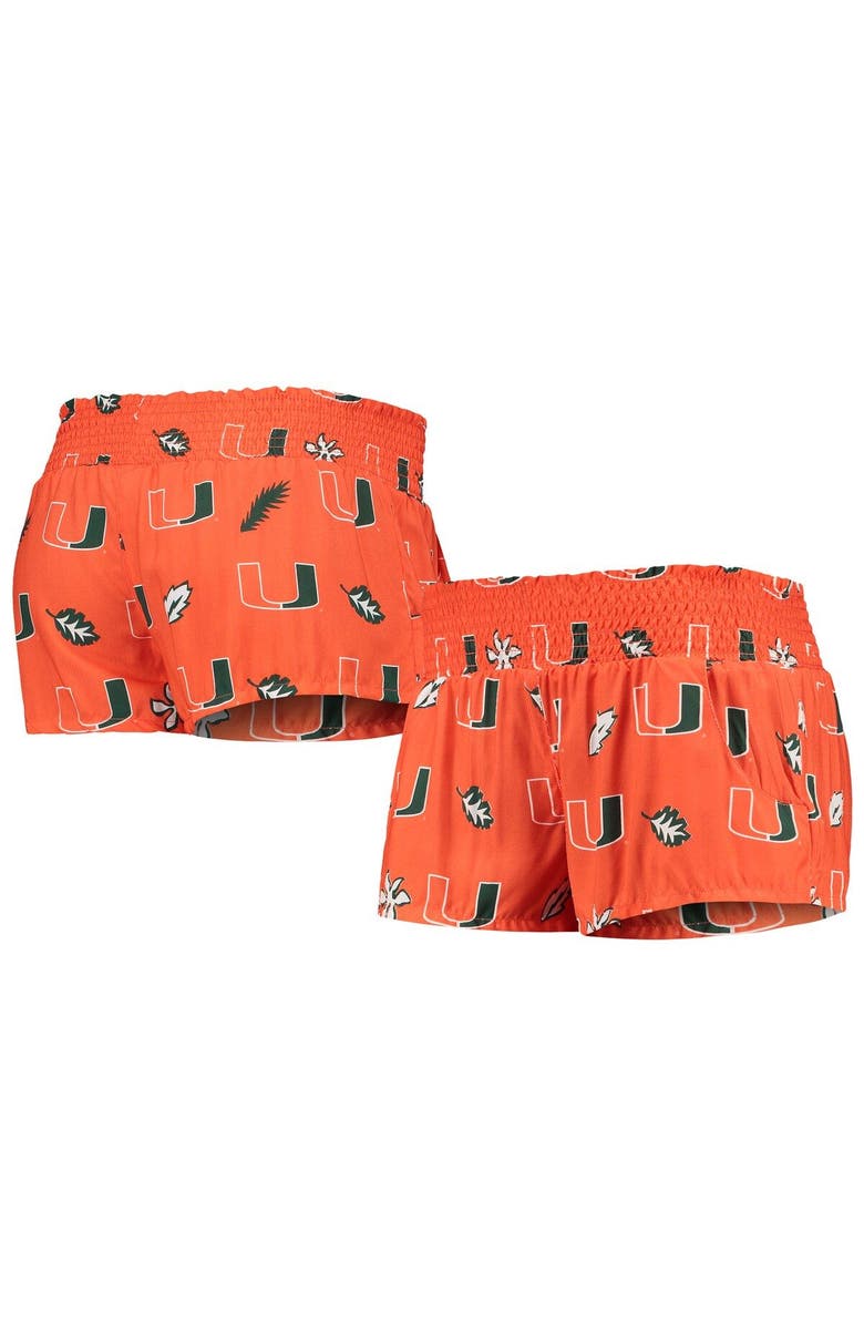 Wes & Willy Women's Wes & Willy Orange Miami Hurricanes Beach Shorts, Main, color,