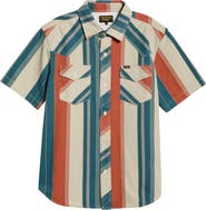 Seager Co Amarillo Stripe Short Sleeve Cotton Twill Button-Up Shirt