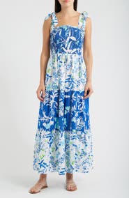 Lilly Pulitzer® Athyn Smocked Tie Strap Maxi Dress