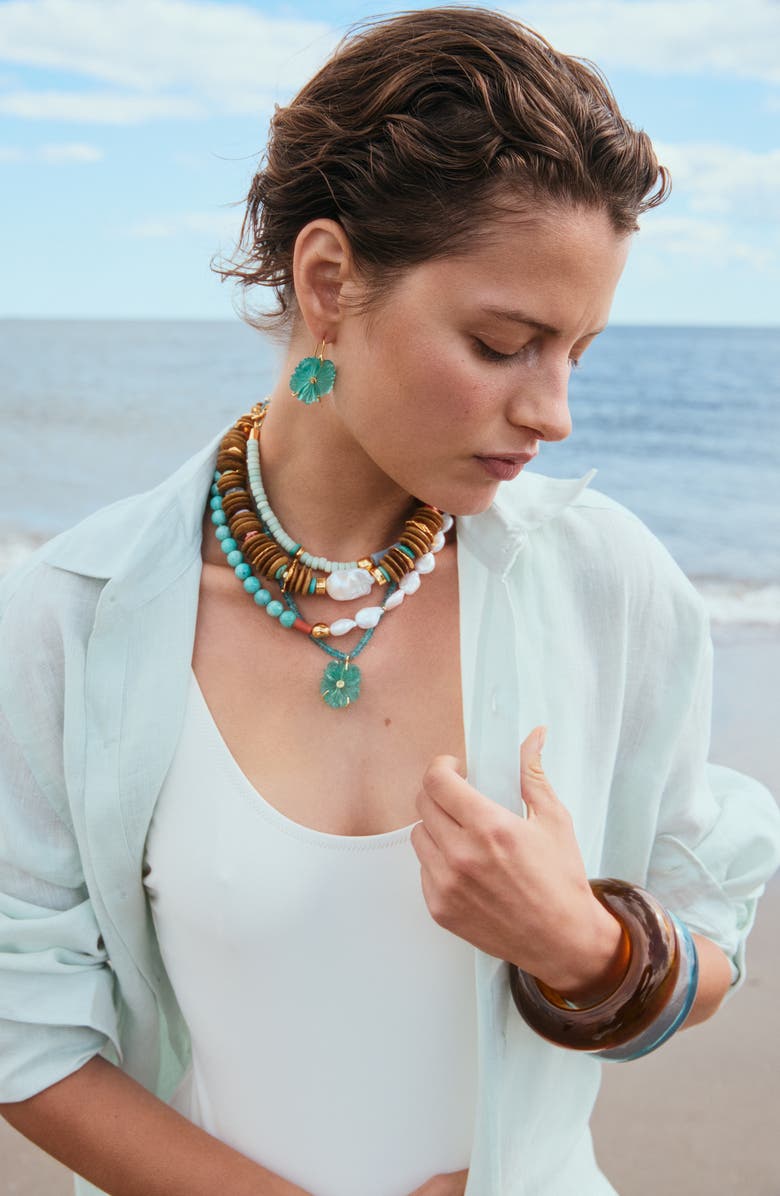 Lizzie Fortunato New Bloom Pendant Necklace, Alternate, color, Blue