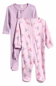 PL Baby by Petit Lem 2-Pack Assorted Ribbed Knit Footies