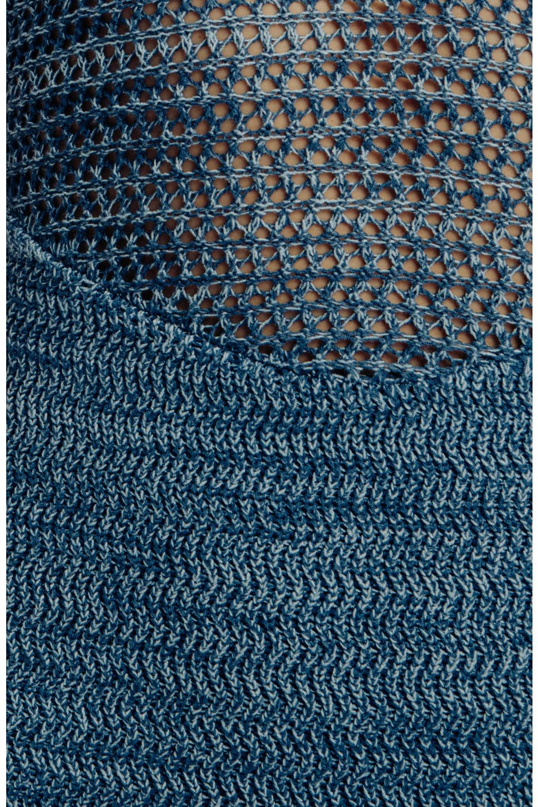 Melanie Crochet Body-Con Midi Dress, Alternate, color, DENIM BLUE/ SKY BLUE