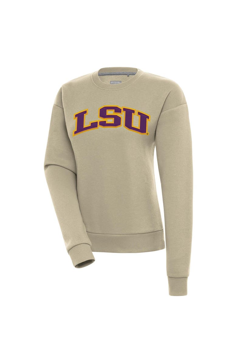 ANTIGUA Women's Antigua  Khaki LSU Tigers Victory Pullover Sweatshirt, Main, color, 