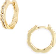 NORDSTROM RACK Cubic Zirconia Floral Huggie Hoop Earrings