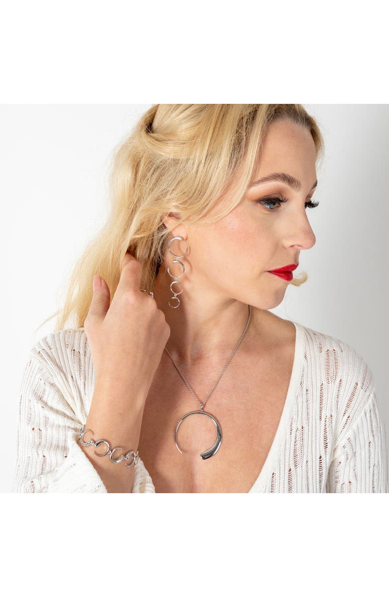 Lucy Quartermaine Quarter Luna Earrings, Alternate, color, Sterling Silver