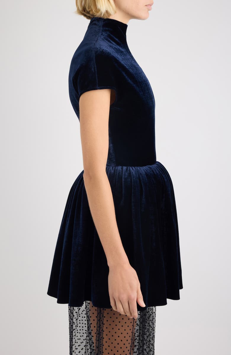 Alaïa Velvet Minidress, Alternate, color, Minuit