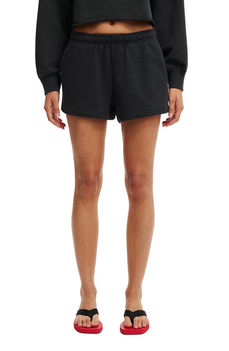 Cotton On Women's Cropped Fleece Sweatshirt, Main, color, Asphalt Black