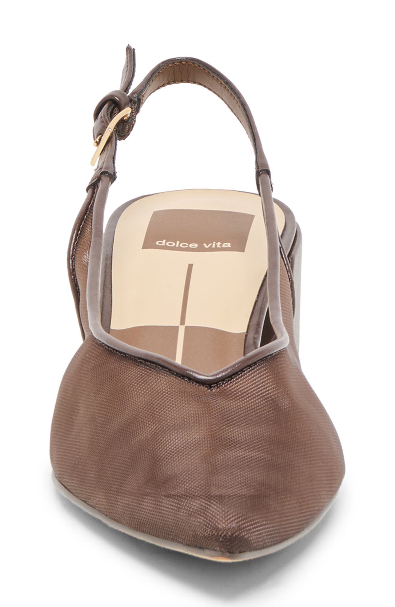 Cenna Pointed Toe Slingback Pump, Alternate, color, CHOCOLATE MESH