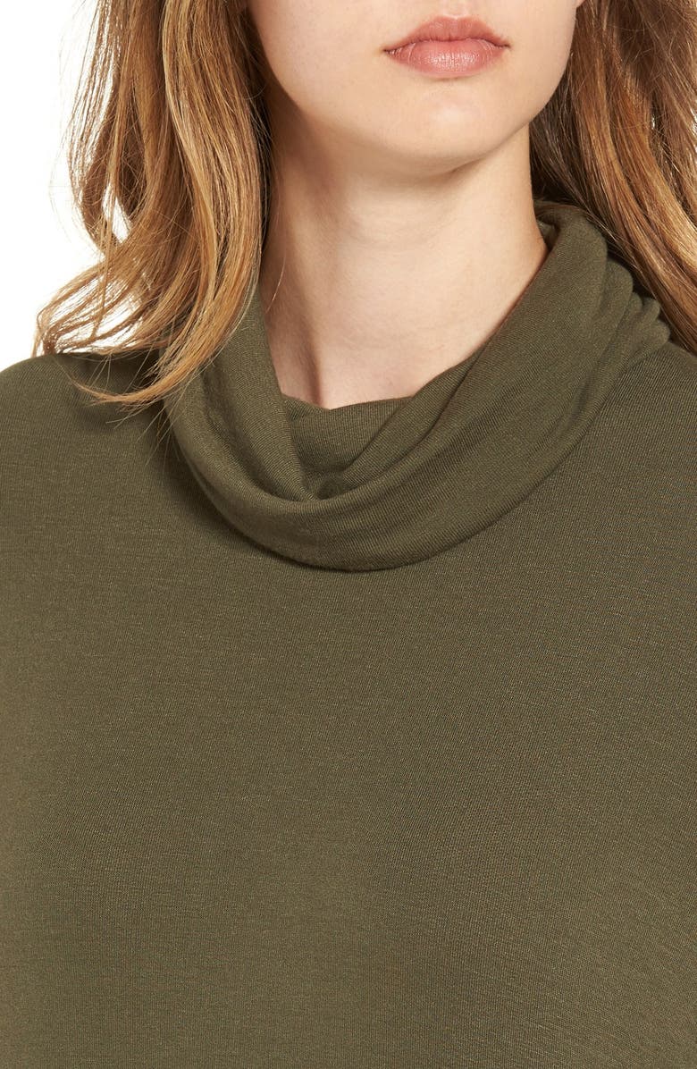 Madison & Berkeley Side Slit Turtleneck Tunic, Alternate, color, 