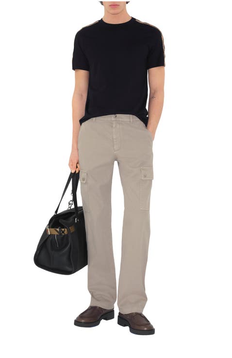 Check Trim Cotton T-shirt