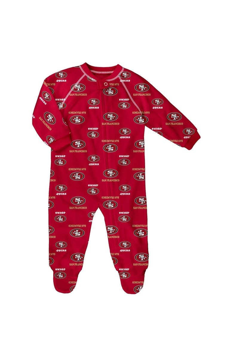 Outerstuff Infant Scarlet San Francisco 49ers Allover Print Raglan Full-Zip Jumper, Main, color, Scarlet