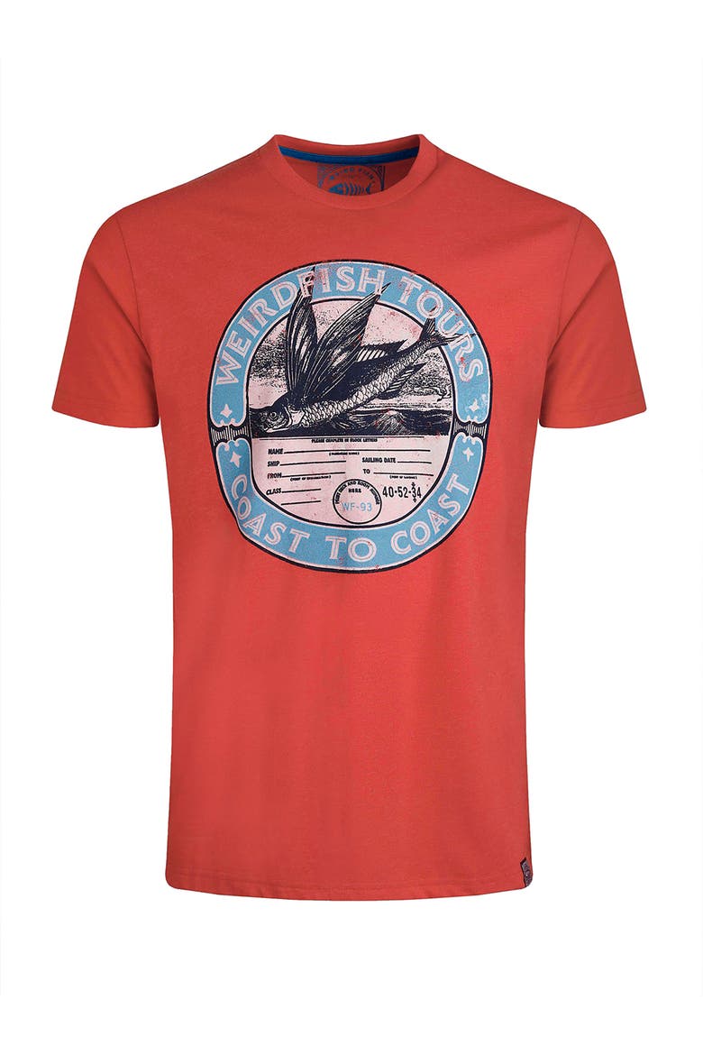 Coasting Front Print Graphic T-Shirt, Alternate, color, Retro Red