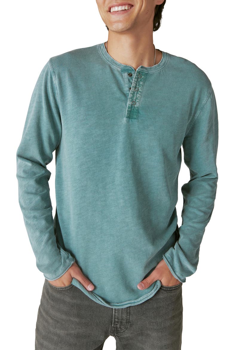 Weekend Slub Cotton Jersey Henley, Main, color, MINERAL BLUE