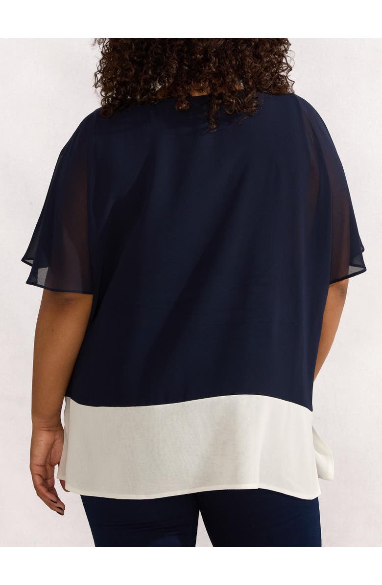 Live Unlimited Colour Block Overlay T-Shirt, Alternate, color, Navy