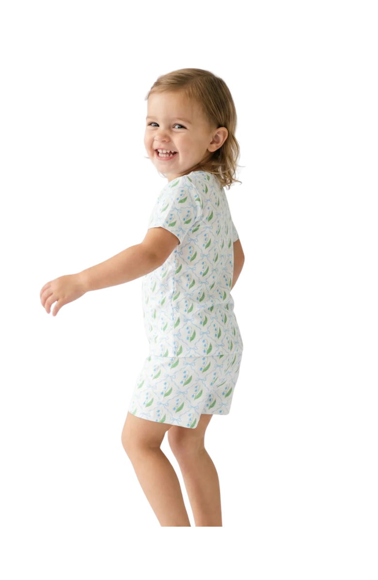 Motette Short Sleeve and Shorts Buttery Soft Pajama Set, Alternate, color, Bluebell Bows