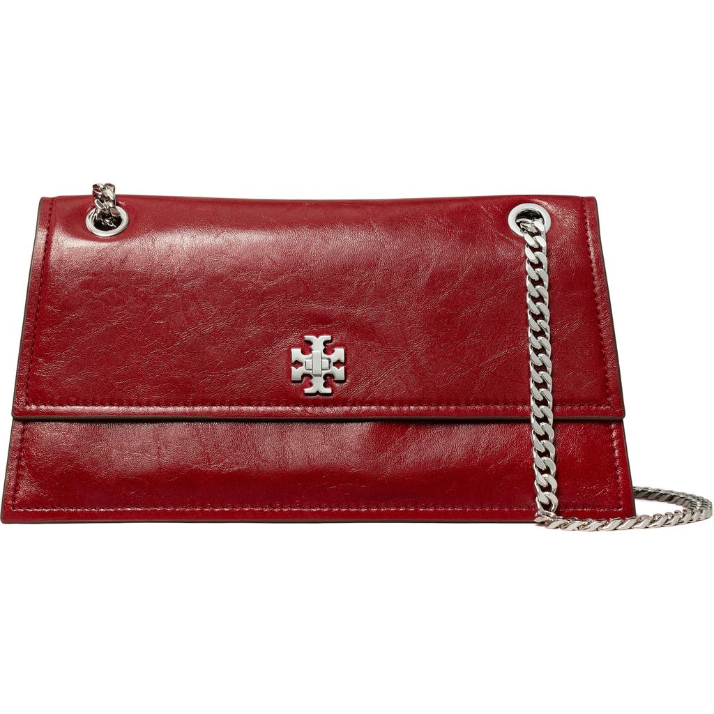 Tory Burch Kira Turnlock Leather Convertible Shoulder Bag In Red