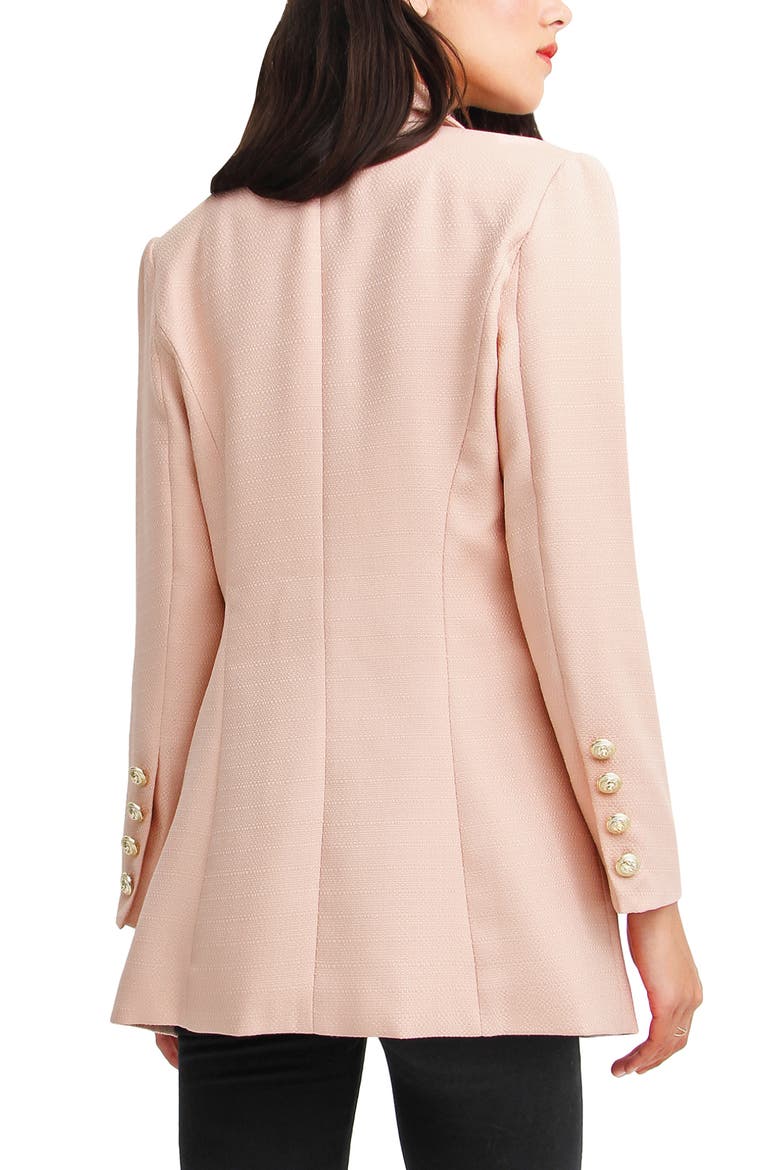 Textured Weave Double Breasted Blazer, Alternate, color, BLUSH