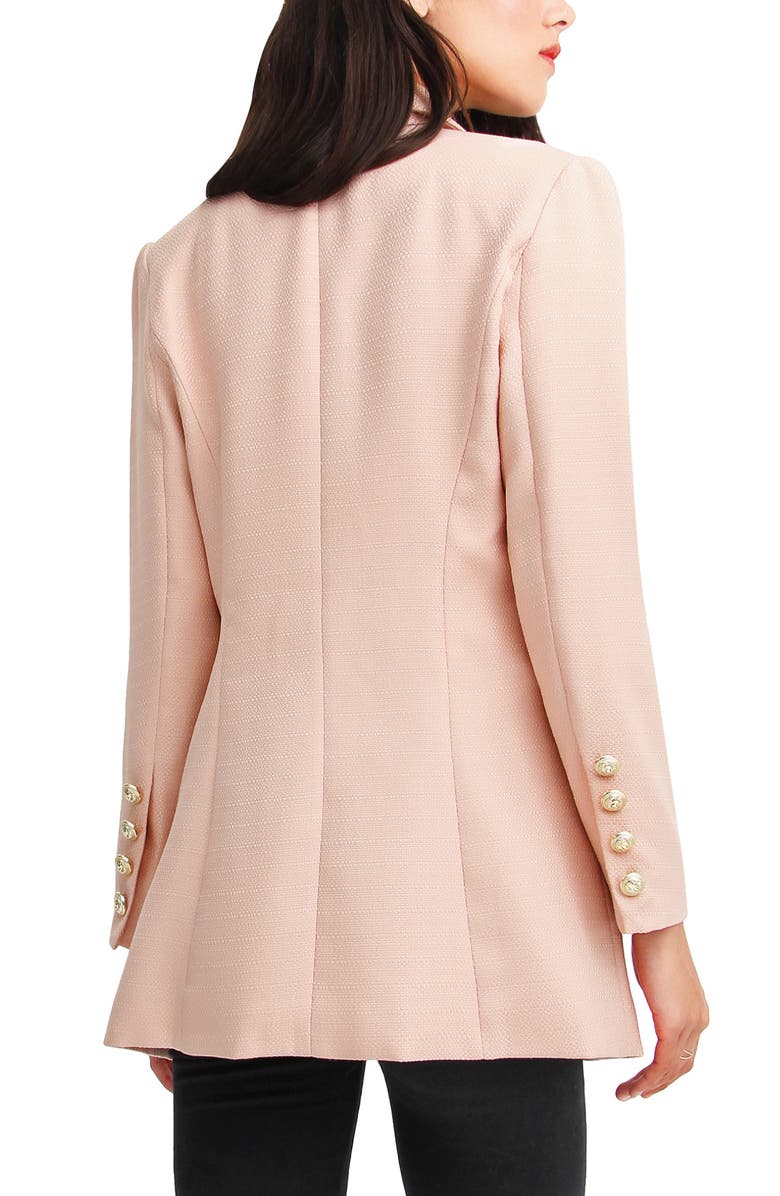 Belle & Bloom Textured Weave Double Breasted Blazer, Alternate, color, Blush