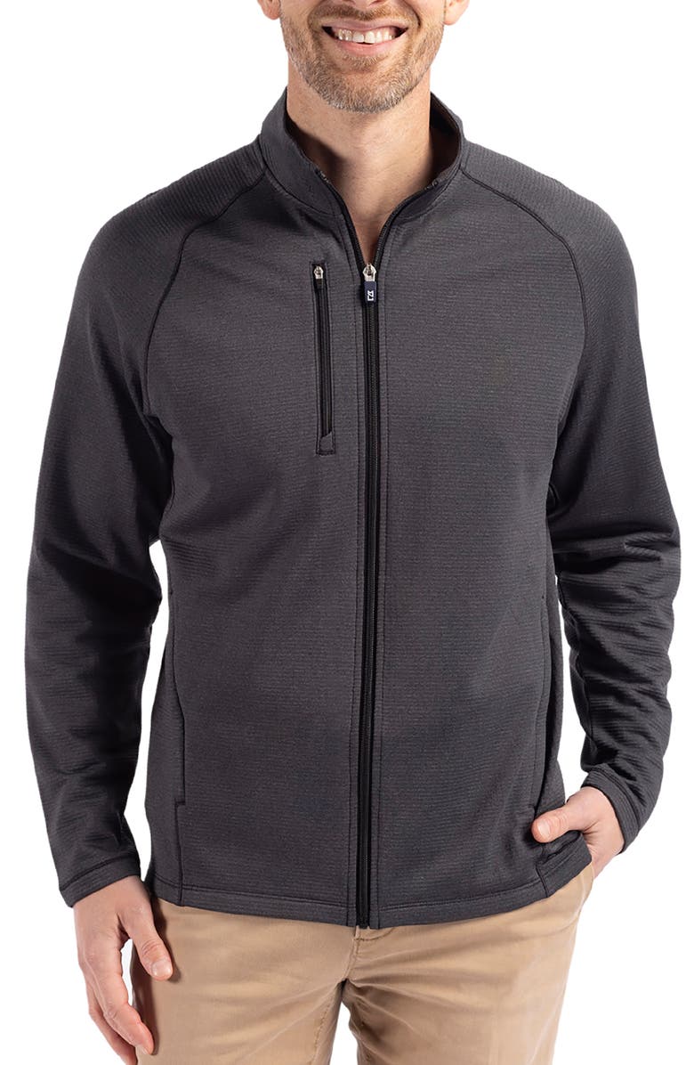 Cutter & Buck Peshastin Fleece Full Zip Jacket, Main, color, Black Heather