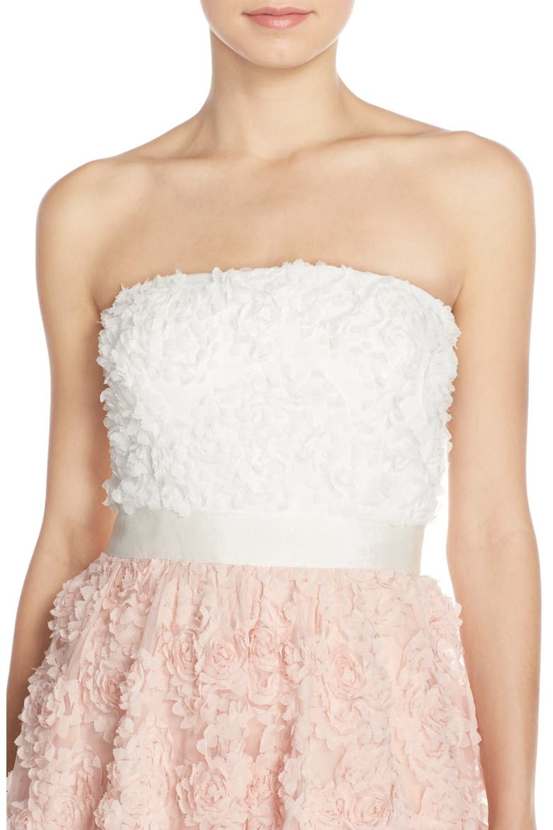 Petal Appliqué Tulle Ballgown, Alternate, color, IVORY/ BLUSH
