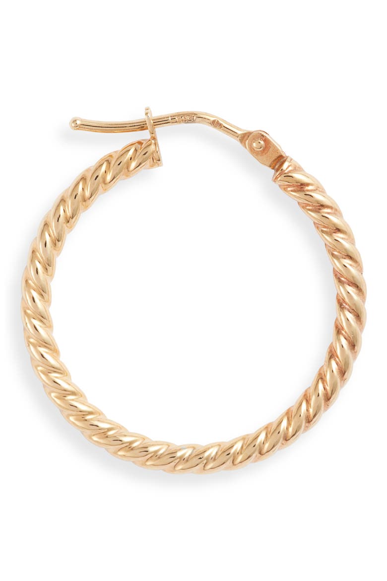 14K Gold Texture Swirl Hoop Earrings, Alternate, color, 14KY