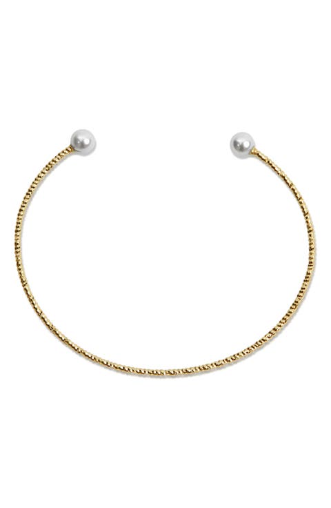 Imitation Pearl Cuff Bracelet