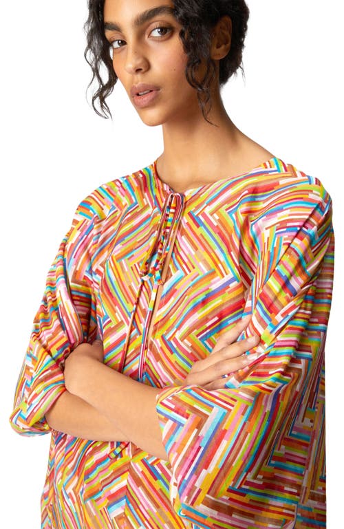 Missoni Long Kaftan In Printed Cotton And Silk Blend In Multicoloured 1