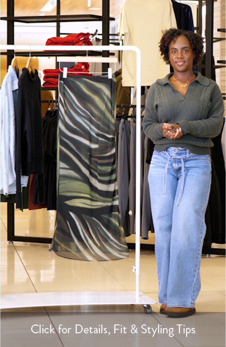 Palm Print Chiffon Maxi Skirt, sales video thumbnail