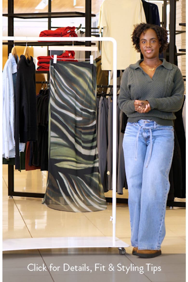 Palm Print Chiffon Maxi Skirt video
