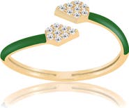 GABI RIELLE Pavé Crystal Enamel Bypass Ring