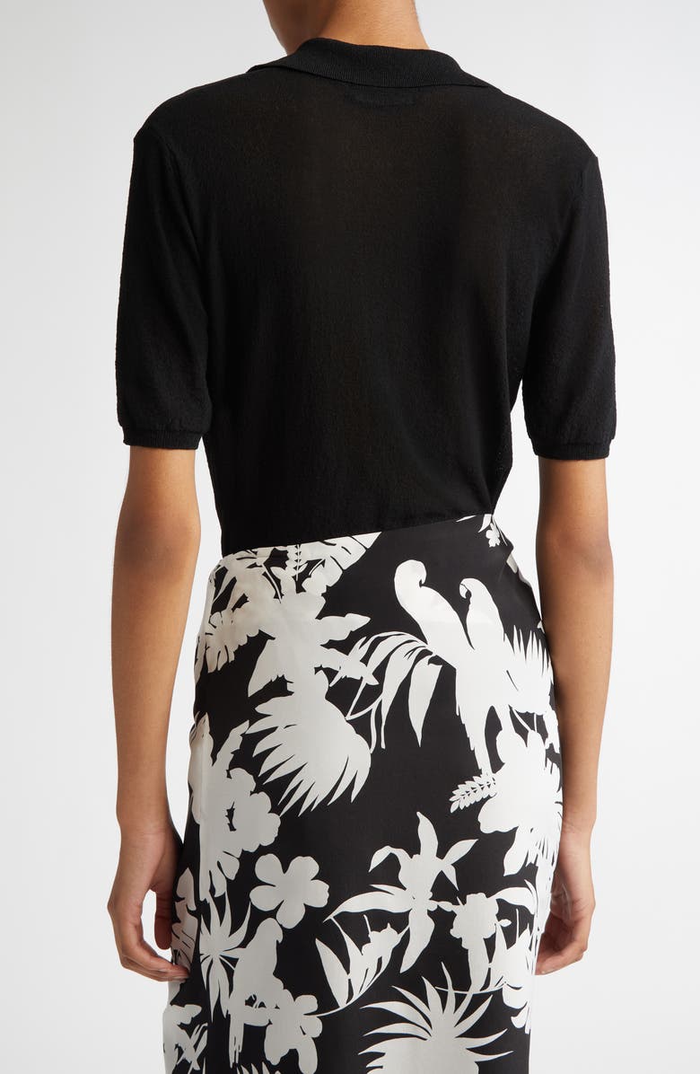 Max Mara Studio Casarsa Short Sleeve Polo Sweater, Alternate, color, 