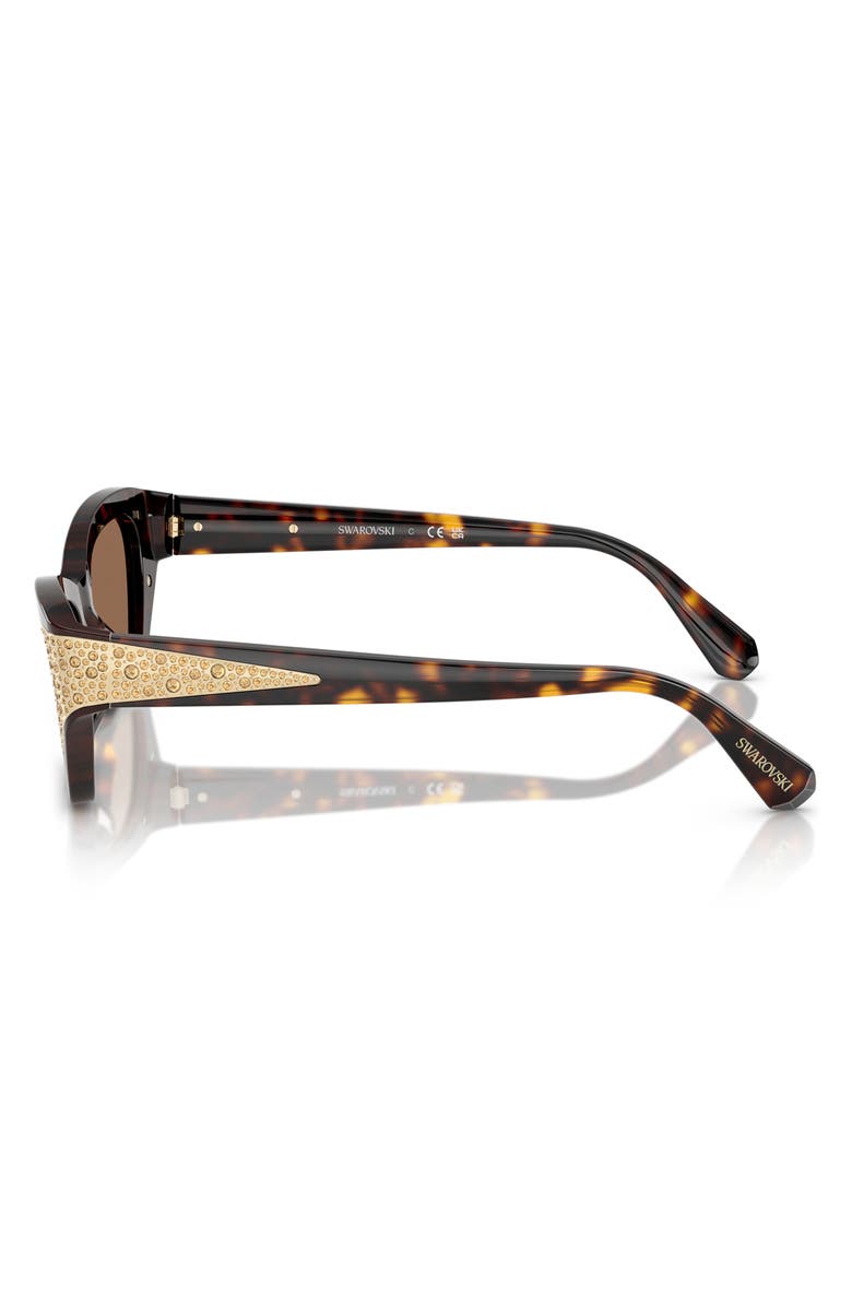Swarovski 50mm Cat Eye Sunglasses, Alternate, color, Dark Havana