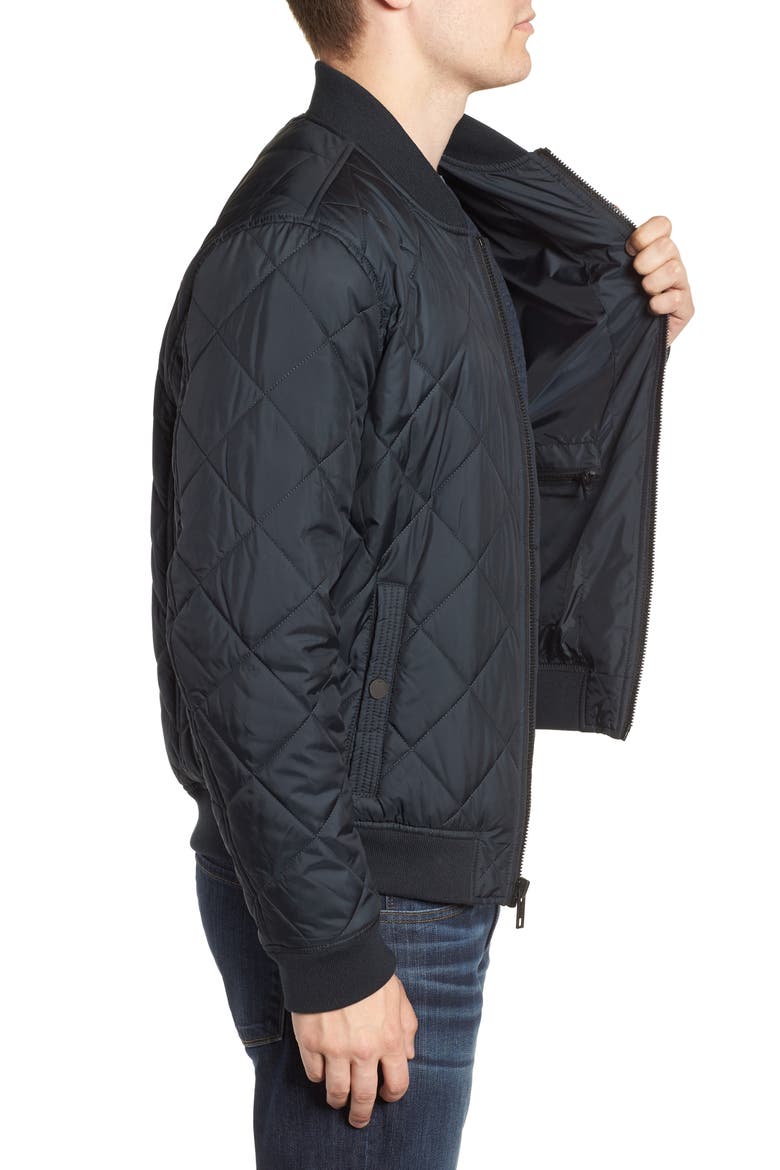 Fletcher Quilted Bomber Jacket, Alternate, color, BLACK