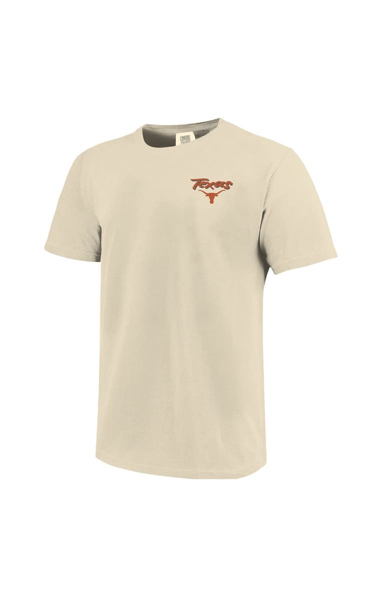 IMAGE ONE Men
s Image One  Natural Texas Longhorns Comfort Colors Hand-Drawn Campus Stack T-Shirt, Alternate, color, Natural