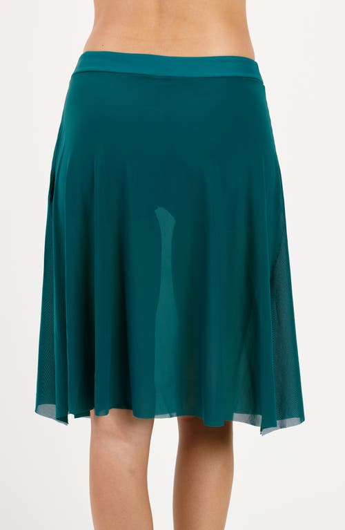 Calypsa Plus Size 3in1 Swim Skirt With Attached Shorts In Green
