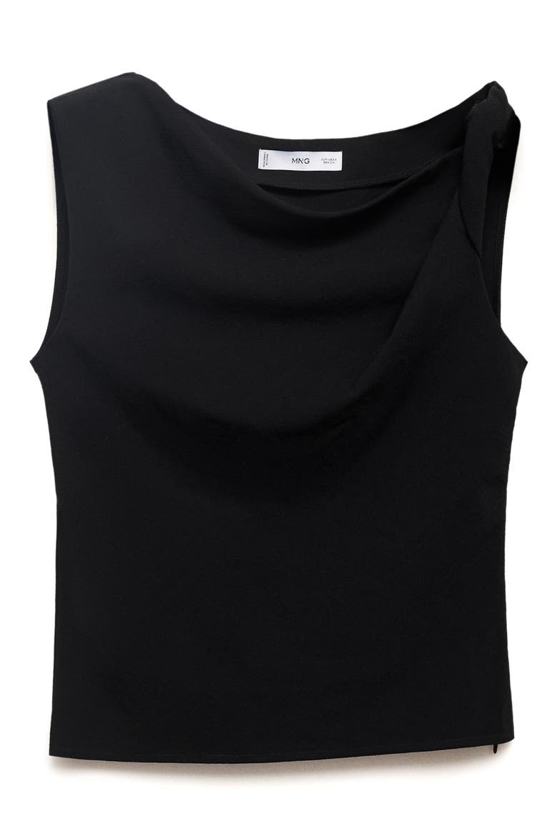 Asymmetric Drape Top, Alternate, color, BLACK